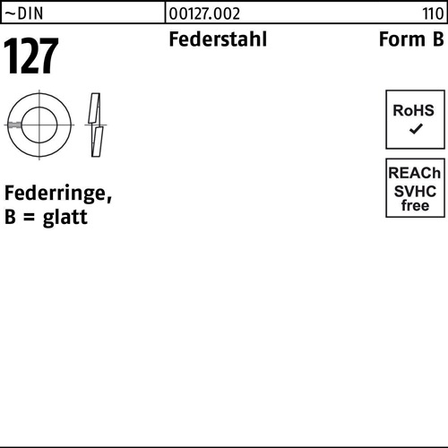 Federring DIN 127 B 100 Federstahl 1 Stück
