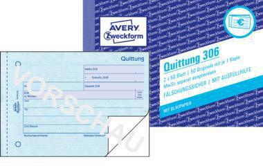 Avery Zweckform Quittung 306 DIN A6 quer 2x50Blatt