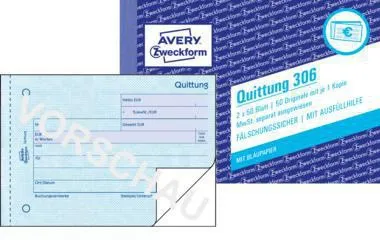 Avery Zweckform Quittung 306 DIN A6 quer 2x50Blatt