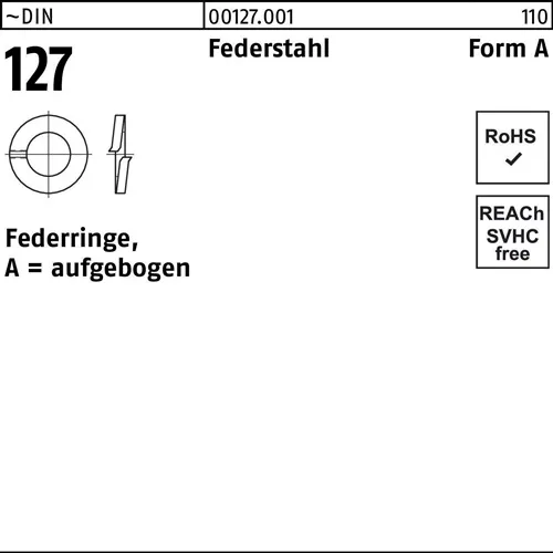 Federring DIN 127 A 24 Federstahl 100 Stück