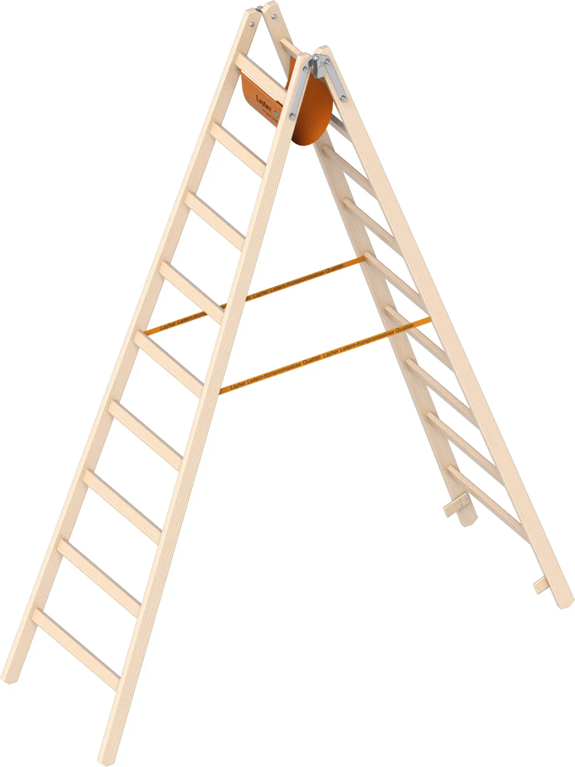 Layher Holzstehleiter 1038 2x9 Sprossen