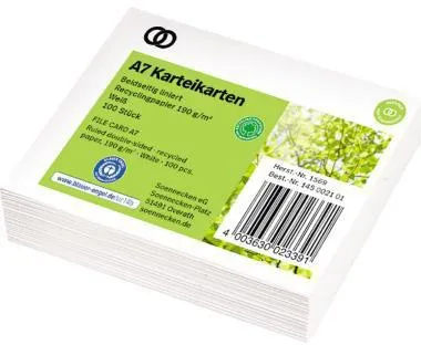 Soennecken Karteikarte oeco 1569 RC A7 liniert 100 St./Pack.