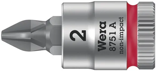 Schraubendrehereinsatz 8751 A Phillips 1/4 Zoll Kreuzschlitz PH PH 2 L.28mm WERA