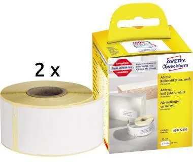 Avery Zweckform Etikett AS0722400 89x36mm 260 St./Rl. 2 Rl./Pack.