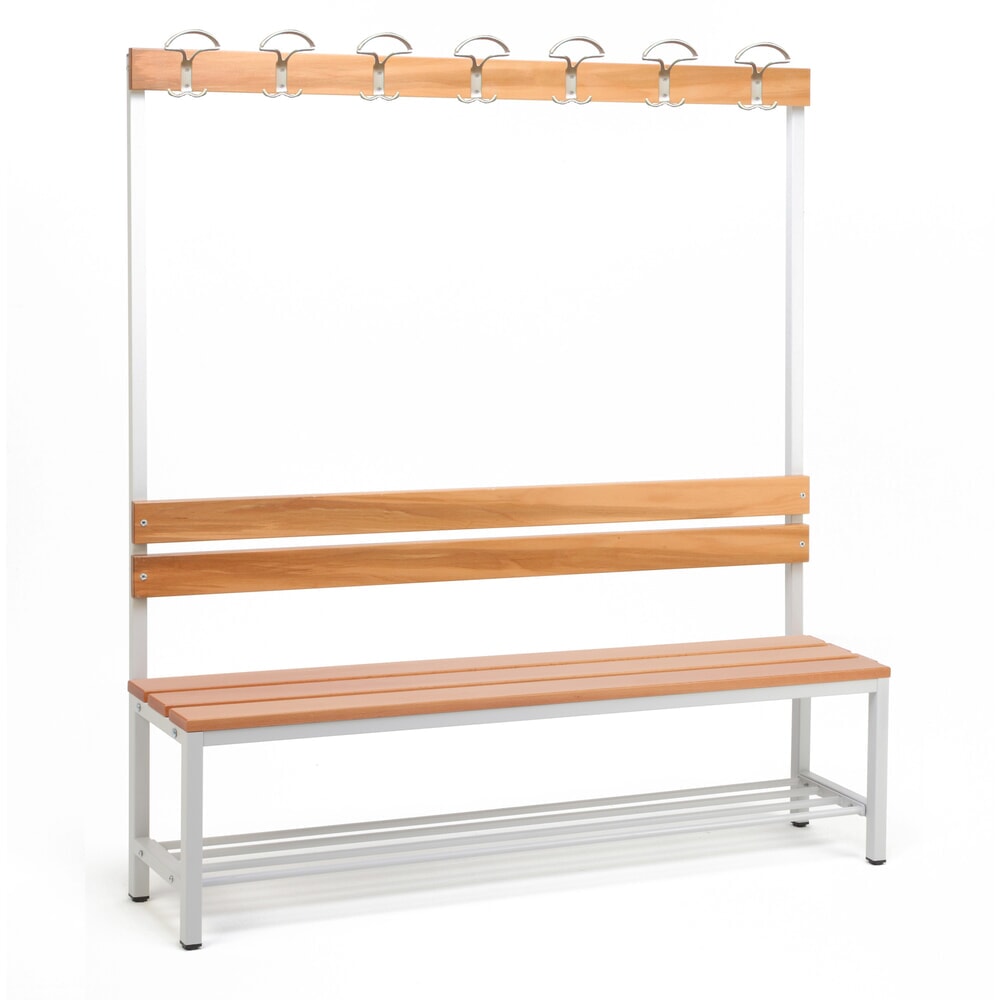 Steinbock® Umkleidesitzbank, 1-seitig mit Hakenleiste, Breite 1.500 mm