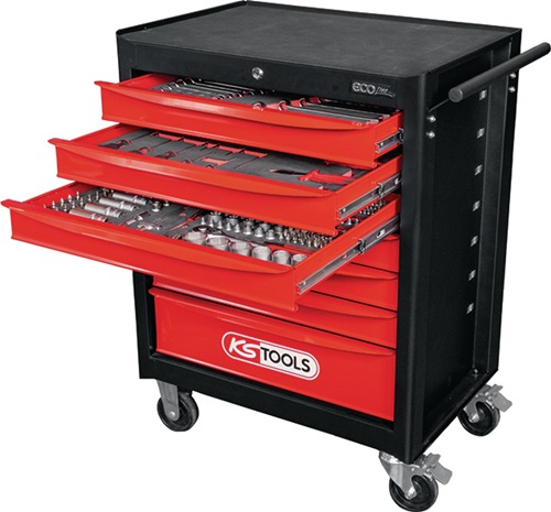Wkz.wagen ECOline B748xT459xH1014mm 300kg 7 Schubl.215-tlg.Stahlbl.KS TOOLS