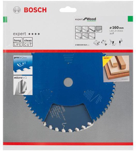 Bosch Kreissägeblatt Expert for Wood D.160mm 20mm 36Zähne WZ Schnitt-B.1,8mm
