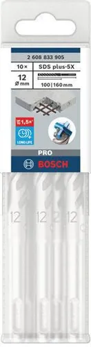 Bosch Hammerbohrer PRO Arbeits-L.100mm D.12mm L.160mm SDS plus-5X