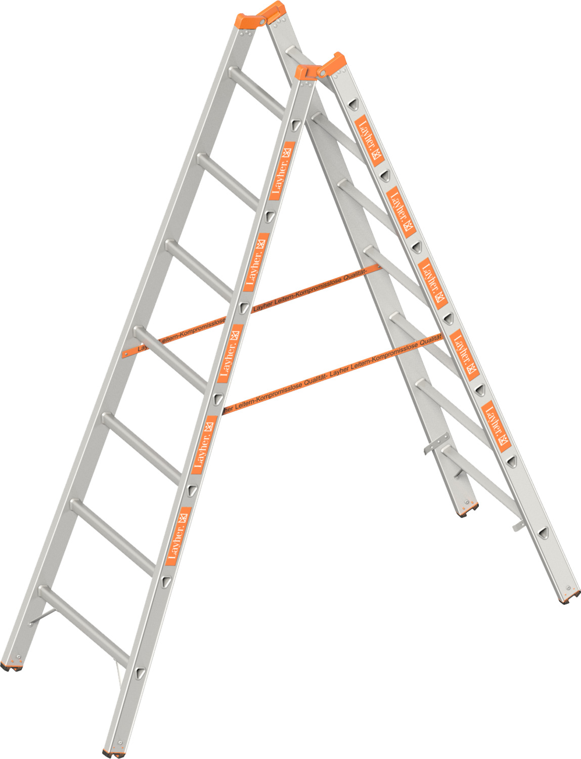 Layher Sprossenstehleiter TOPIC 1039 2x7 Sprossen