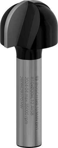 Bosch Hohlkehlfräser Arbeits-L.12,7mm D.20mm L.46mm Radius 10mm Schaft 8mm 