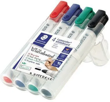 STAEDTLER Whiteboardmarker Lumocolor 351 WP4 2mm 4 St./Pack.