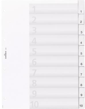 DURABLE Register 682119 DIN A4 10teilig Hartfolie tr