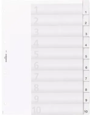 DURABLE Register 682119 DIN A4 10teilig Hartfolie tr