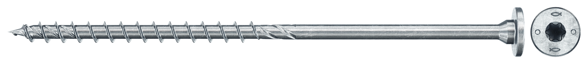 fischer PowerFast FPF II STP 6,0 x 140 BC 100 Stufensenkkopf mit Innenstern TX Teilgewinde galvanisch verzinkt, blau passiviert