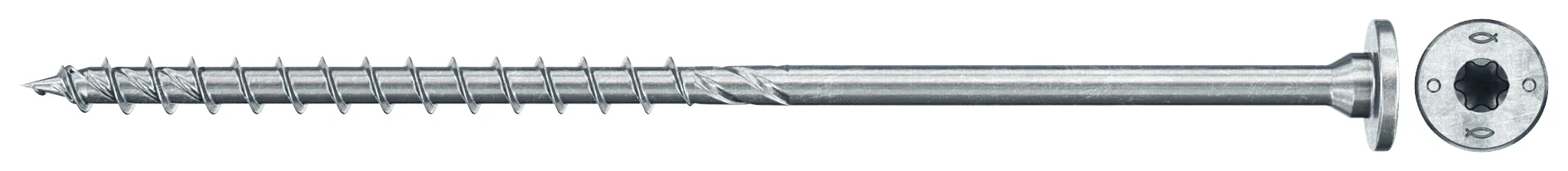 fischer PowerFast FPF II STP 6,0 x 180 BC 100 Stufensenkkopf mit Innenstern TX Teilgewinde galvanisch verzinkt, blau passiviert