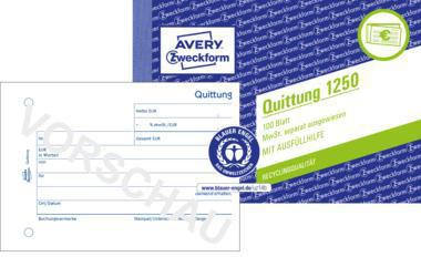 Avery Zweckform Quittung 1250 DIN A6 quer 100Blatt