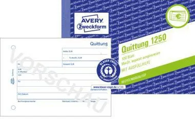 Avery Zweckform Quittung 1250 DIN A6 quer 100Blatt