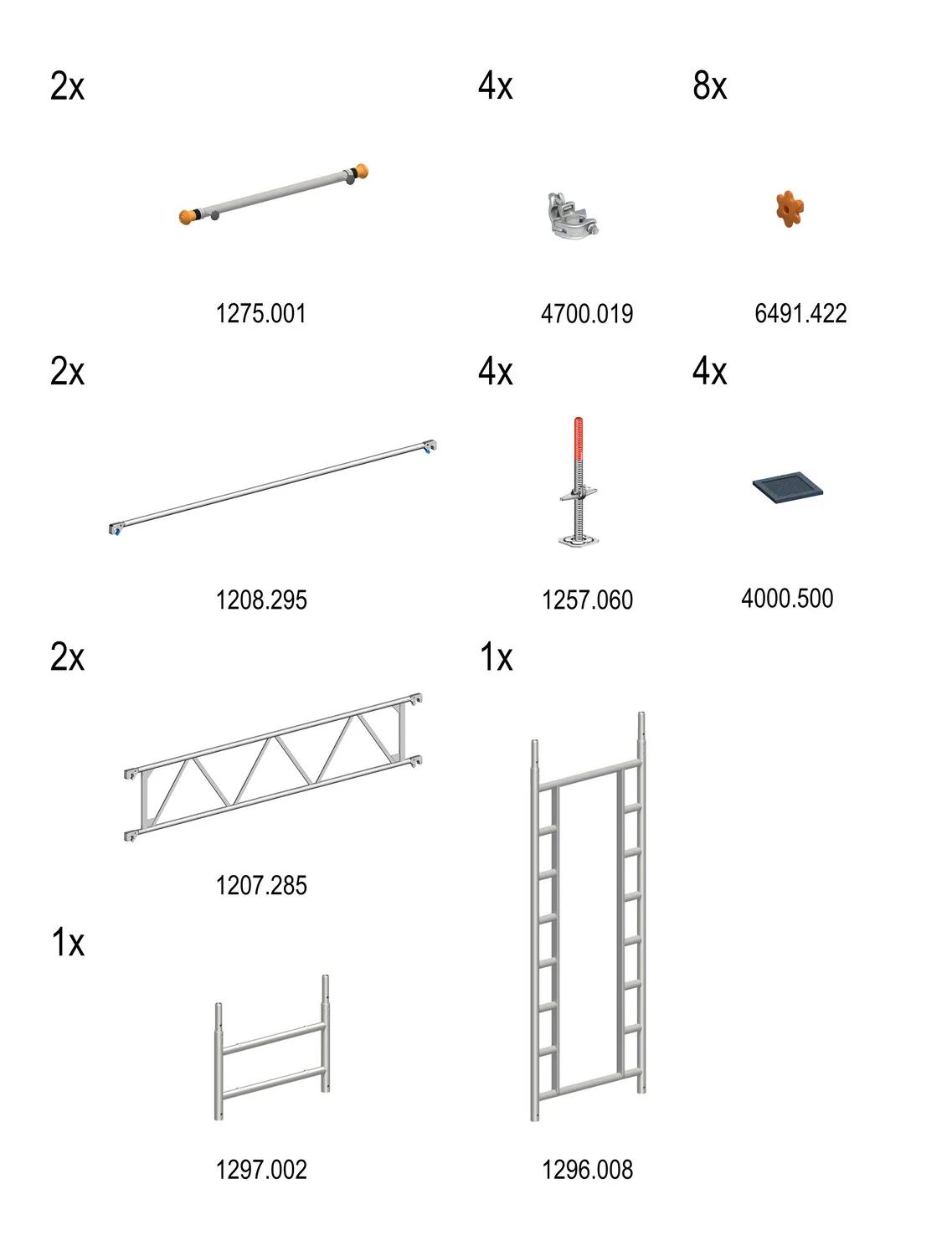 Layher Fahrgerüst Uni Standard Treppen-Kit Typ: 1601191 | SH: 3,15 m / AH: 5,15 m