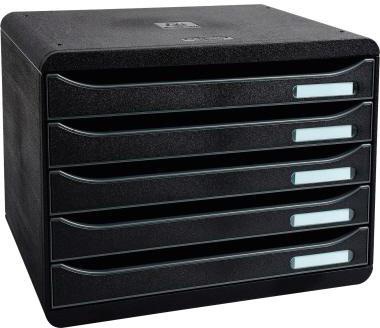 Exacompta Schubladenbox BIG-BOX PLUS 308714D quer 5Schübe schwarz