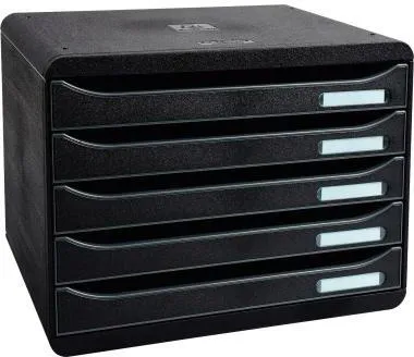 Exacompta Schubladenbox BIG-BOX PLUS 308714D quer 5Schübe schwarz