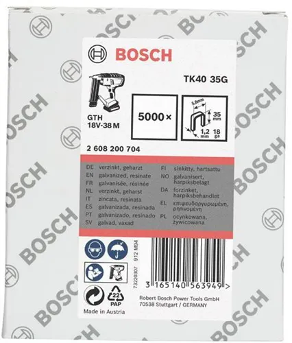 Bosch Klammer TK40 35G BxL 5,8x35mm Dicke 1,2mm geharzt verzinkt