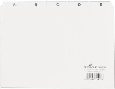 DURABLE Leitregister 365002 DIN A5 quer A-Z Kunststoff weiß