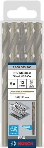 Bosch Metallbohrer PRO Stainless Steel D.9,9mm Arbeits-L.87mm L.133mm 5St.