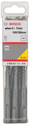 Bosch Hammerbohrer Arbeits-L.100mm D.7mm L.160mm SDS plus-3 10 St