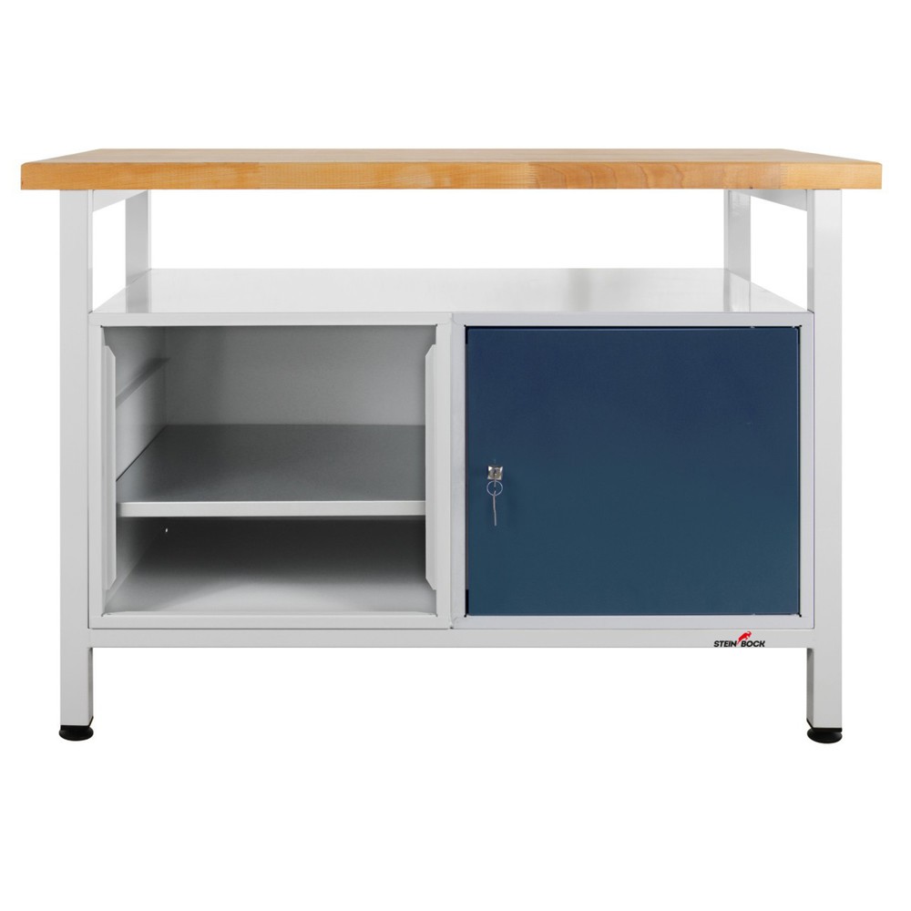 Steinbock® Werkbank Premium, 1 Ablage, 1 Regalabteil, 1 Tür, TK 300 kg