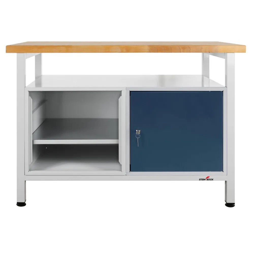 Steinbock® Werkbank Premium, 1 Ablage, 1 Regalabteil, 1 Tür, TK 300 kg