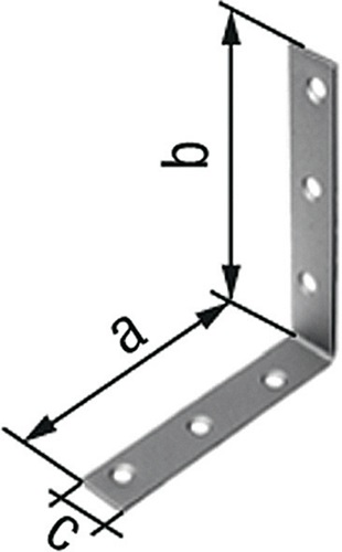 Stuhlwinkel L.100 x 100mm B.19mm S.2mm VA Loch-D.5,3mm GAH