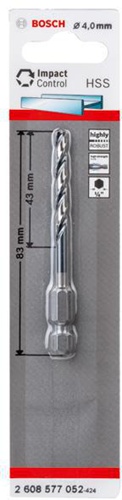 Bosch Spiralbohrer Arbeits-L.43mm D.4mm L.83mm HSS Schaft-D.6,35mm