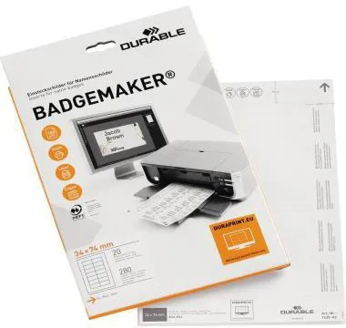 DURABLE Einsteckschild 142502 34x75mm weiß 280 St./Pack.