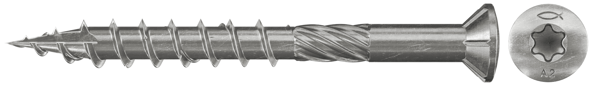 fischer Terrassenschraube 5,0 x 40 Senkkopf nicht rostender Stahl A2 Teilgewinde Innenstern TX