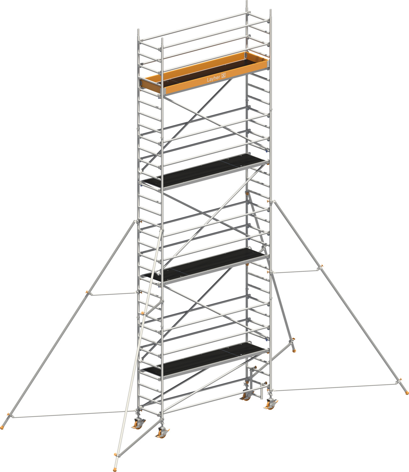 Layher Fahrgerüst Uni Standard P2 mit Gerüststützen - 5 m Typ: 1401147 | SH: 7,2 m / AH: 9,20 m