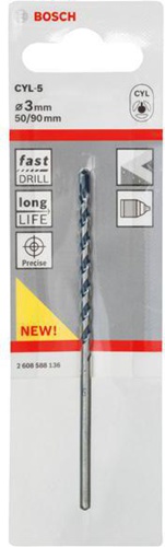 Bosch Betonbohrer CYL-5 Blue Granite D.3mm Arbeits-L.50mm L.90mm