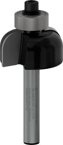 Bosch Hohlkehlfräser Arbeits-L.12,6mm D.25,4mm L.54mm Radius 4mm Schaft 6mm