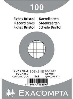 Exacompta Karteikarte 10209E DIN A6 kariert weiß 100 St./Pack.