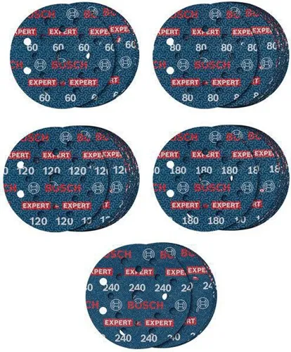 Bosch Folienschleifscheibe EXPERT O780 55tlg. D.125mm Körnung 60/80/120/180/240