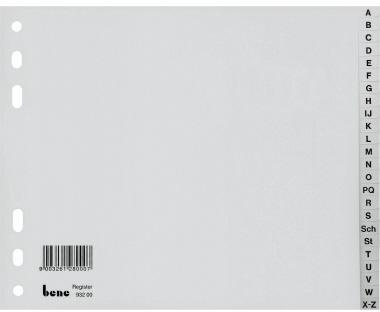 Bene Register A-Z 93220 DIN A4 halbe Höhe PP 20teilig