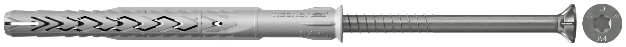 fischer Langschaftdübel SXRL 8 x 80 T Senkkopfschraube nicht rostender Stahl R