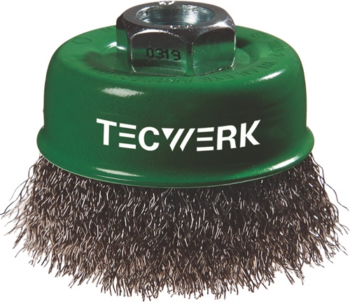 TECWERK Topfbürste D.80mm Drahtstärke 0,3mm VA 8500min-¹