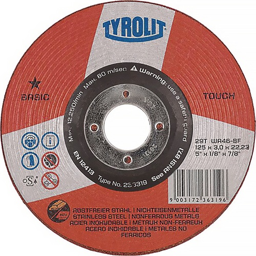 Schruppscheibe BASIC TOUCH D125xS3mmKörnung 46 gekr.TYROLIT