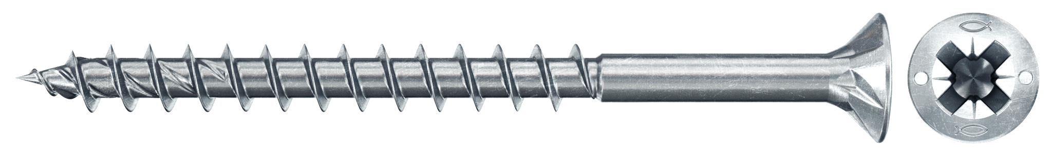 fischer PowerFast FPF II CZP 3,5 x 45 BC 200 Senkkopf mit Kreuzschlitz PZ Teilgewinde galvanisch verzinkt, blau passiviert