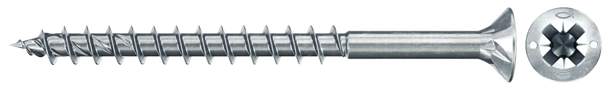 fischer PowerFast FPF II CZP 3,5 x 45 BC 200 Senkkopf mit Kreuzschlitz PZ Teilgewinde galvanisch verzinkt, blau passiviert