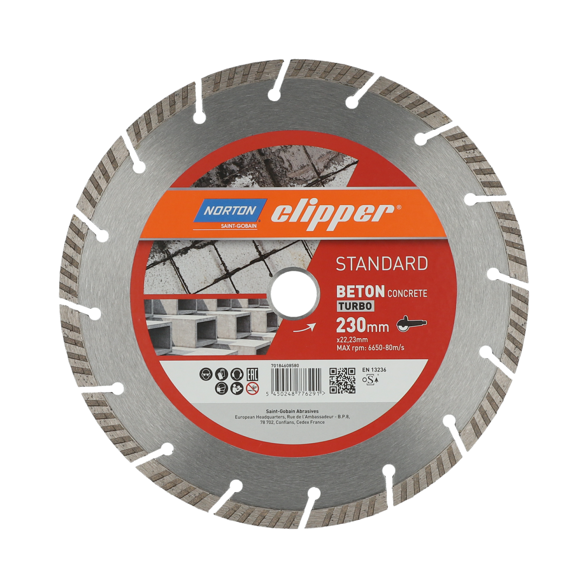 Norton Clipper Standard Beton Turbo 180 Ø mm Diamantscheibe