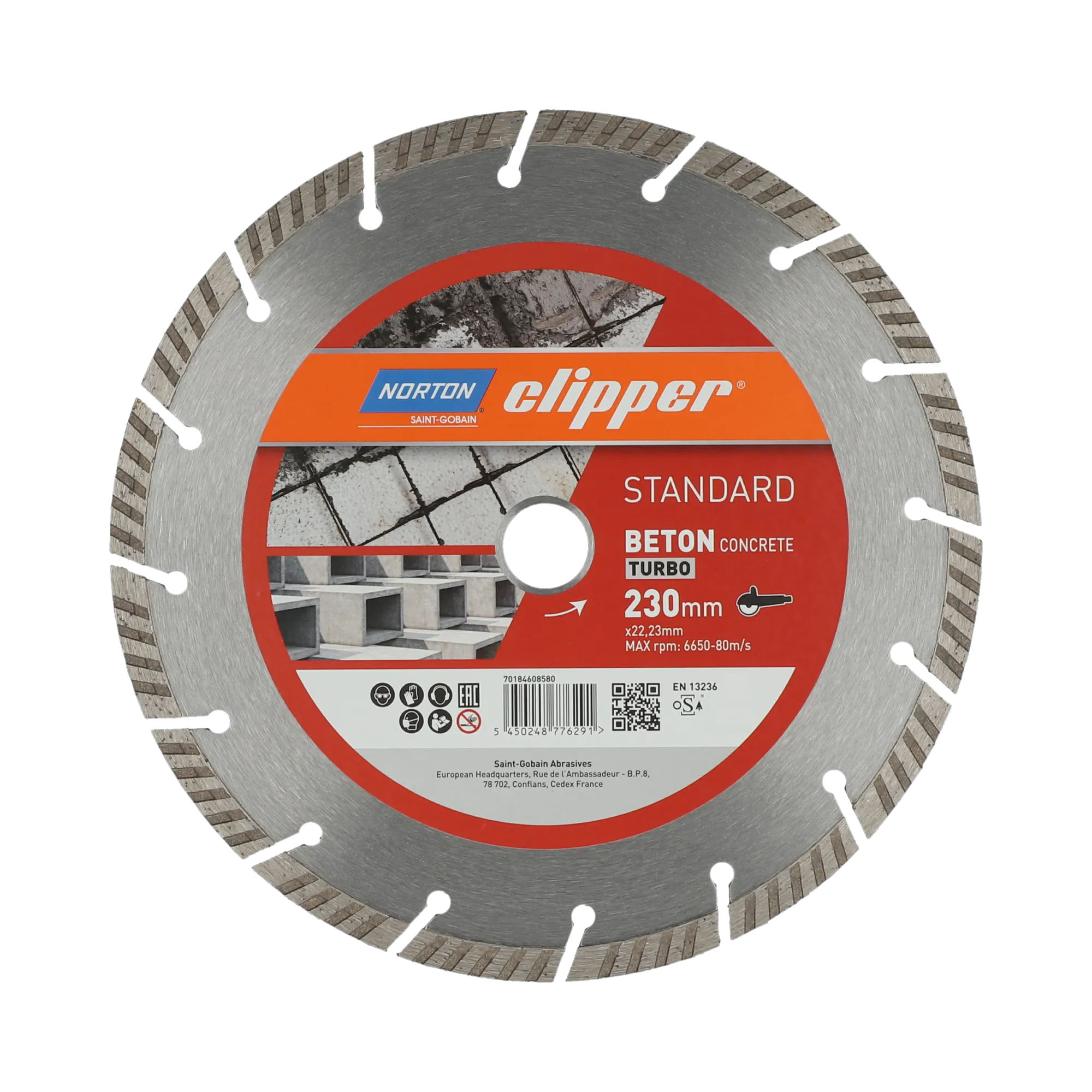 Norton Clipper Standard Beton Turbo 180 Ø mm Diamantscheibe