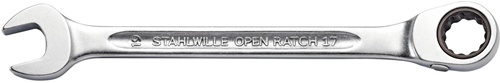 Maulringratschenschlüssel OPEN-RATCH 17 SW 22mm L.285mm umschaltbar,Rings.15Grad