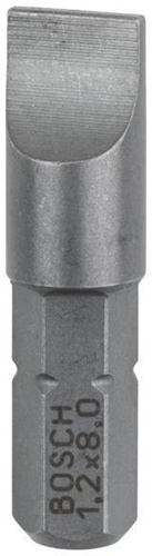 Bosch Schrauberbit Extra-Hart ISO1173 C6.3 S1,2x8mm L.25mm 1/4Zoll-Außen-6kt 3St.
