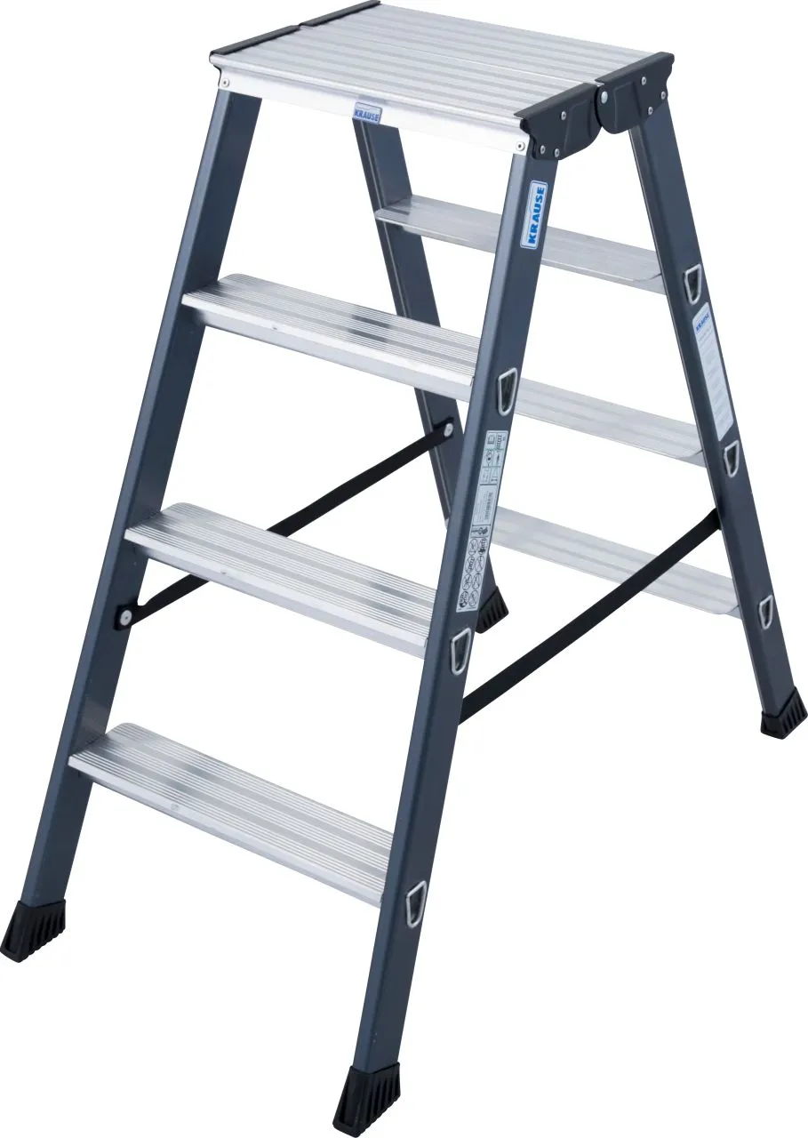 Krause MONTO SePro D Stufen-DoppelLeiter eloxiert 2x4 Stufen